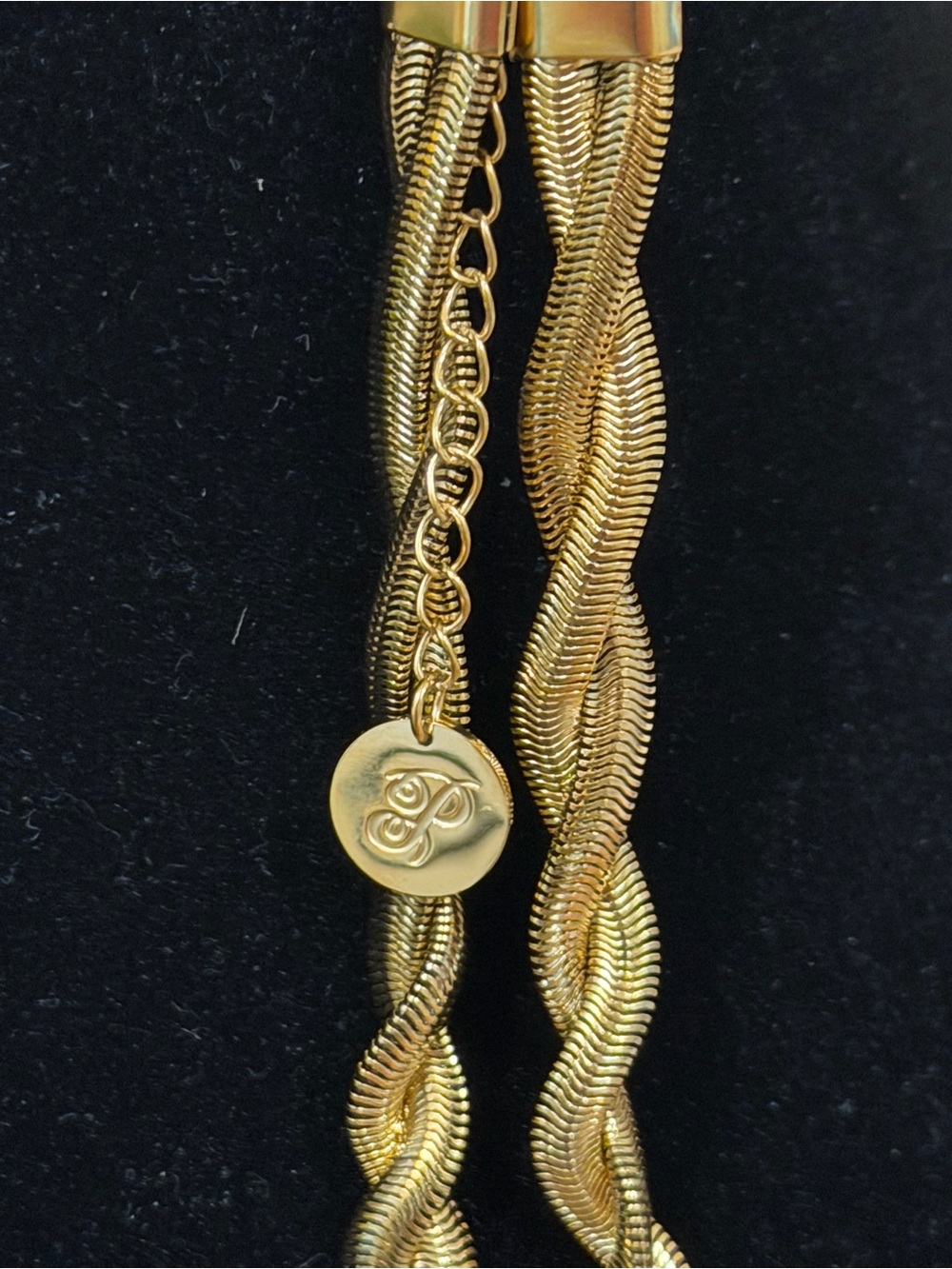 Plunder Elegant Gold-Tone Twisted Rae Rope Necklace and Bracelet Set - Picture 3 of 5